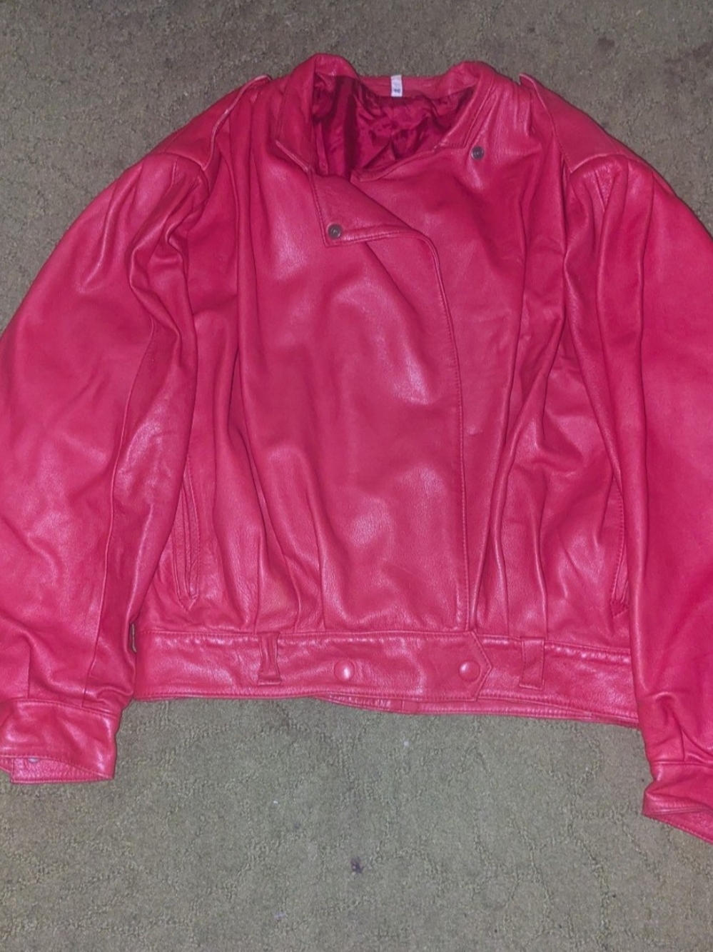 Unlisted Bright Red Faux Leather Moto Jacket